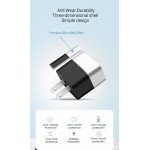 Wholesale Dual Port 2.4A USB Home House Wall Charger Adapter Compatible with Power Station (Silver)